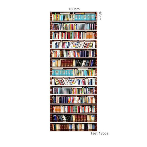 Bookcase Library  Creative 3D Stairway Stickers
