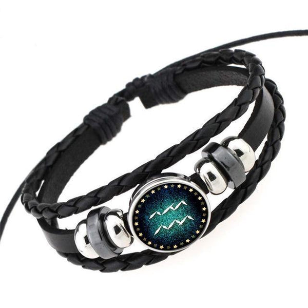 Zodiac Braided Leather Bracelets & Bangles