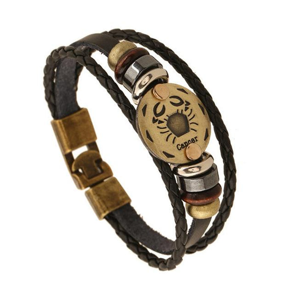 Zodiac Signs Bronze Bracelet