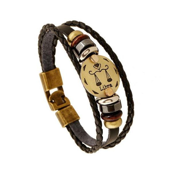 Zodiac Signs Bronze Bracelet