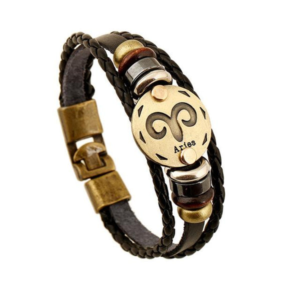 Zodiac Signs Bronze Bracelet