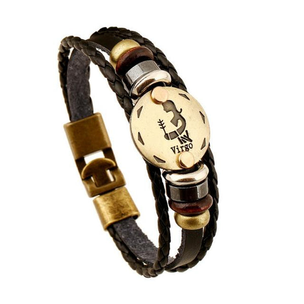 Zodiac Signs Bronze Bracelet