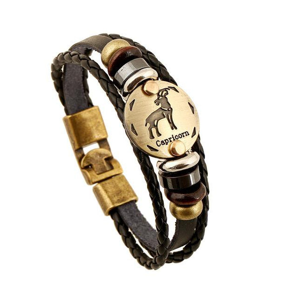 Zodiac Signs Bronze Bracelet