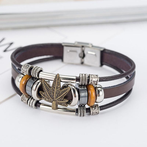 Vintage Maple Leaf Charm Bracelet