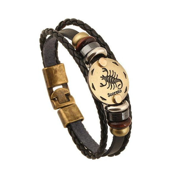 Zodiac Signs Bronze Bracelet
