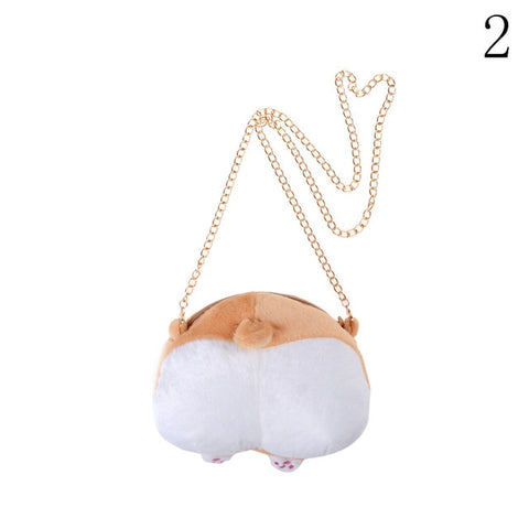 Cute Plush Toy Stuffed Shape Corgi Ass Bag Cartoon Design