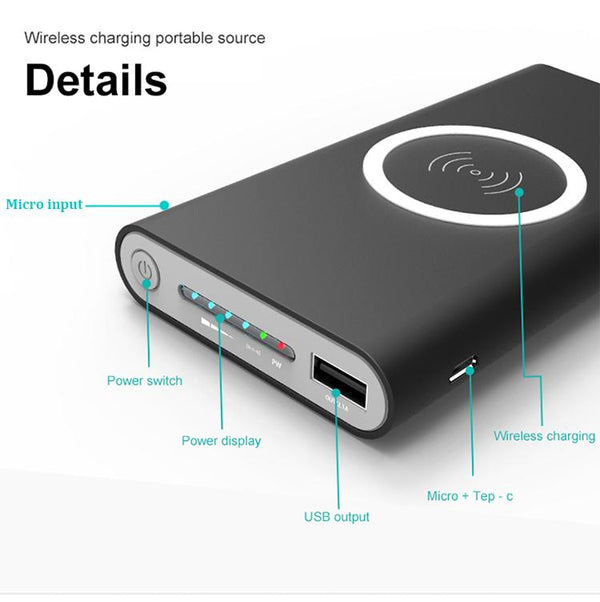 Wireless Charging Power Bank for QI Supported Phones (20000mah)